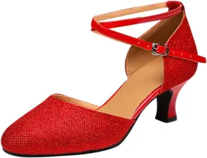 Shoes Dance Shoe Sequins Women's Social Ballroom Shoes Latin Dancing Tango Women's Middle Leather Riding Boots