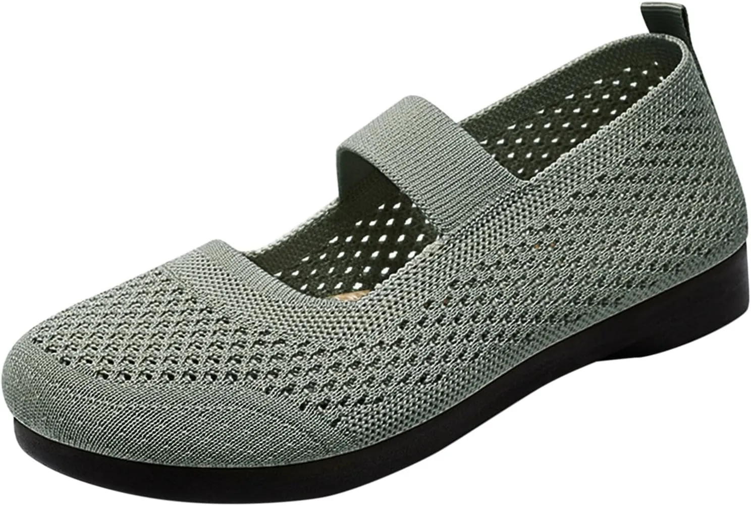 Slip On Orthopedic Sneakers Women Breathable Mesh Knitted Woven Low Top Walking Shoes Lightweight Wide Width Soft Sole Arch Support Non-Slip Shoes