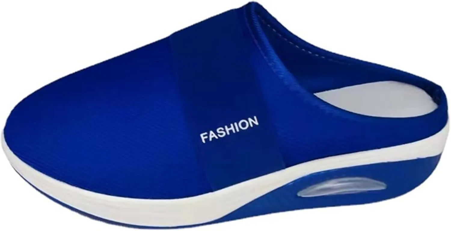 Sneakers for Women Breathable Mesh Walking Shoes Mules Lightweight Slip On Backless Comfort Wedge Platform Loafers