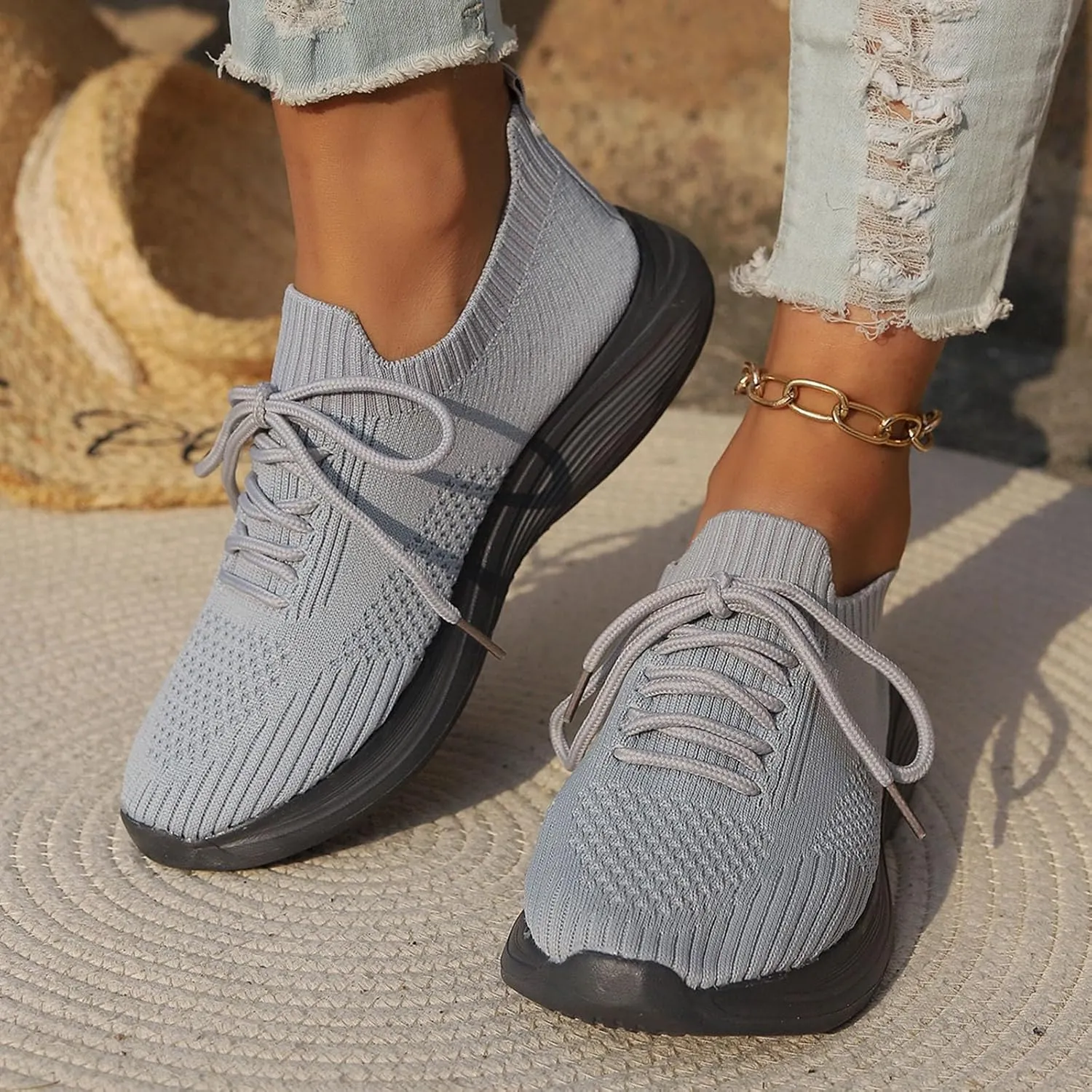 Sneakers for Women Slip On Running Walking Shoes Non Slip Lightweight Gym Workout Breathable Fashion Sneakers