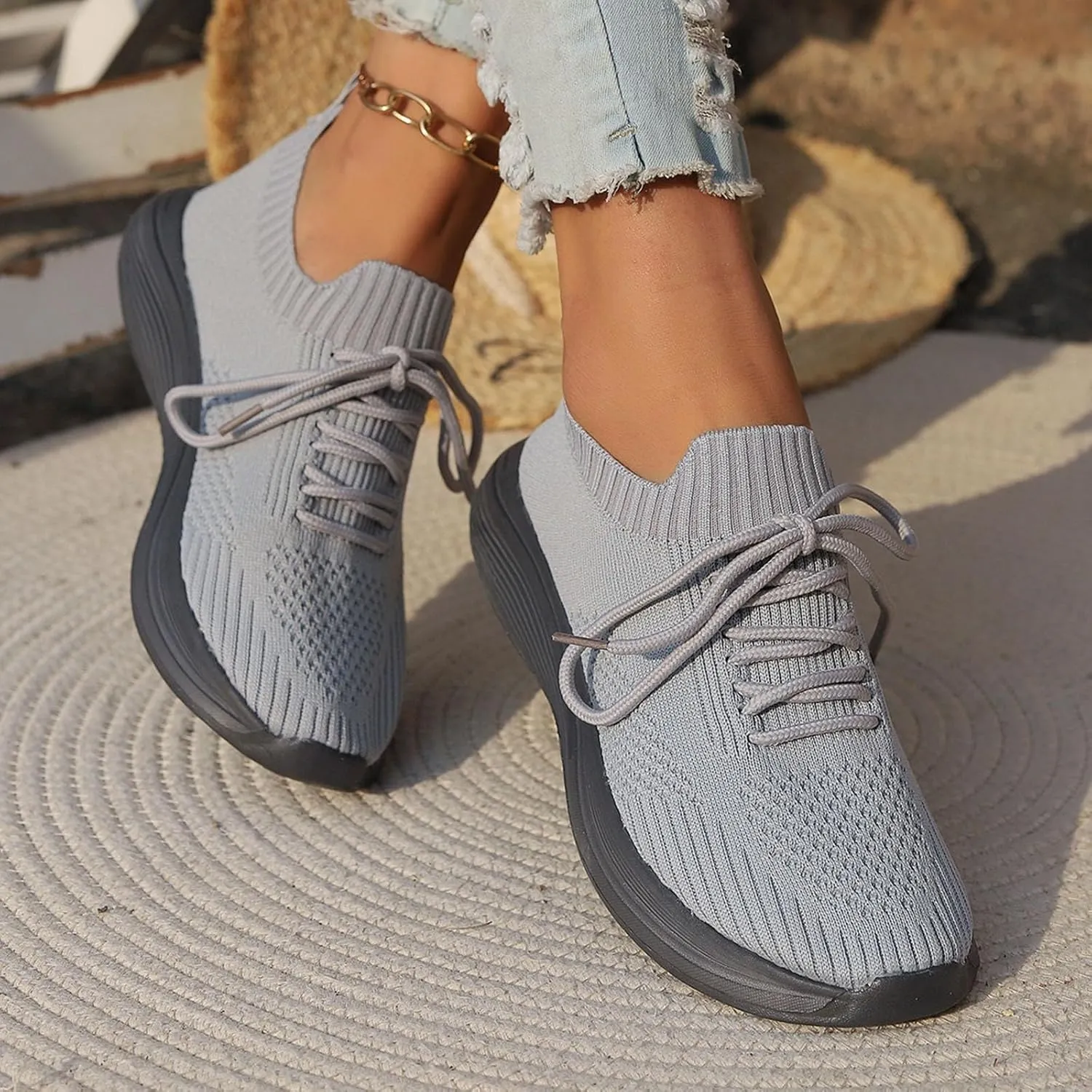 Sneakers for Women Slip On Running Walking Shoes Non Slip Lightweight Gym Workout Breathable Fashion Sneakers