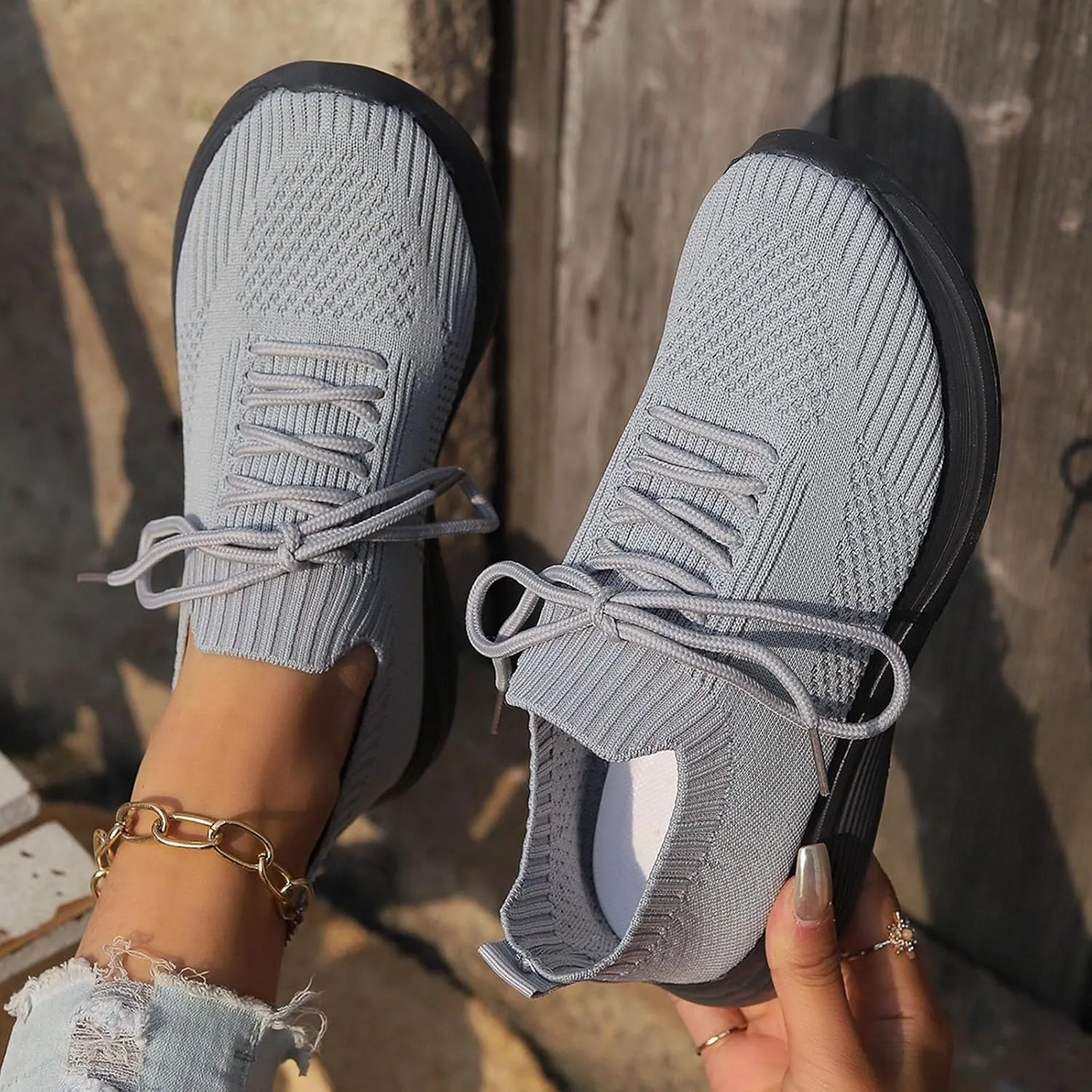 Sneakers for Women Slip On Running Walking Shoes Non Slip Lightweight Gym Workout Breathable Fashion Sneakers
