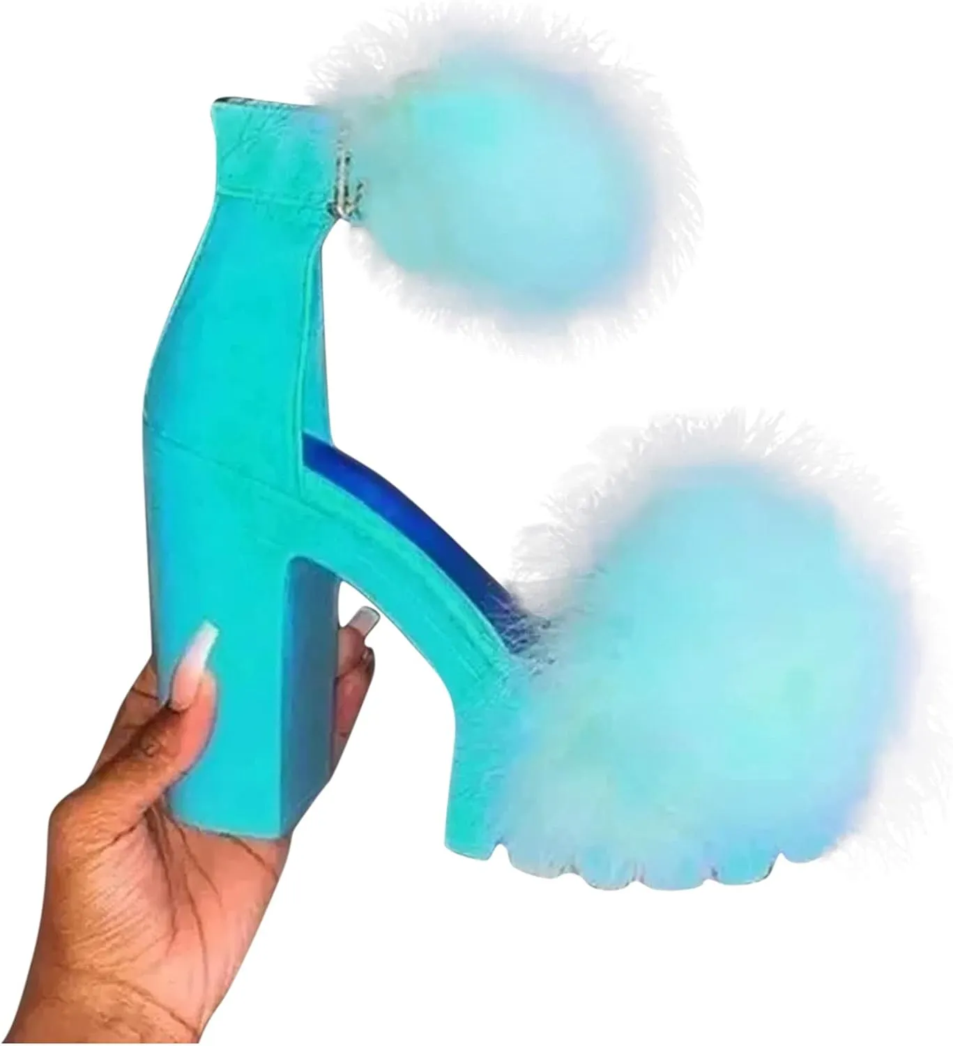SuanlaTDS Fashion Heels Women's Platforms Open Heels Shoes Sandals High Casual Toe Women's high Heels Womens Heel for High Heels (Blue, 8.5)