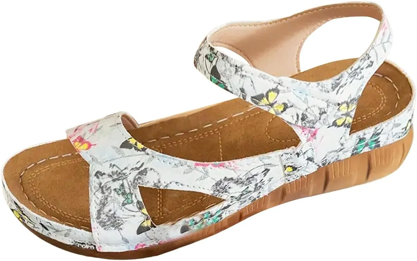 SuanlaTDS Wedge Orthopedic Sandals for Women 2025 Dressy Summer Platform Open Toe Adjustable Ankle Strap Comfortable Walking Outdoor Shoes Casual Elegant Low Wedges Heels Sandal Party