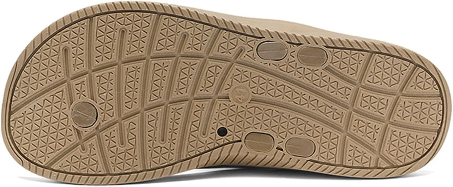 Summer Beach Flip Flops for Mens Comfort Thong Slippers Open-Toe Shoes Outdoor Water Resistant Lightweight Sandals