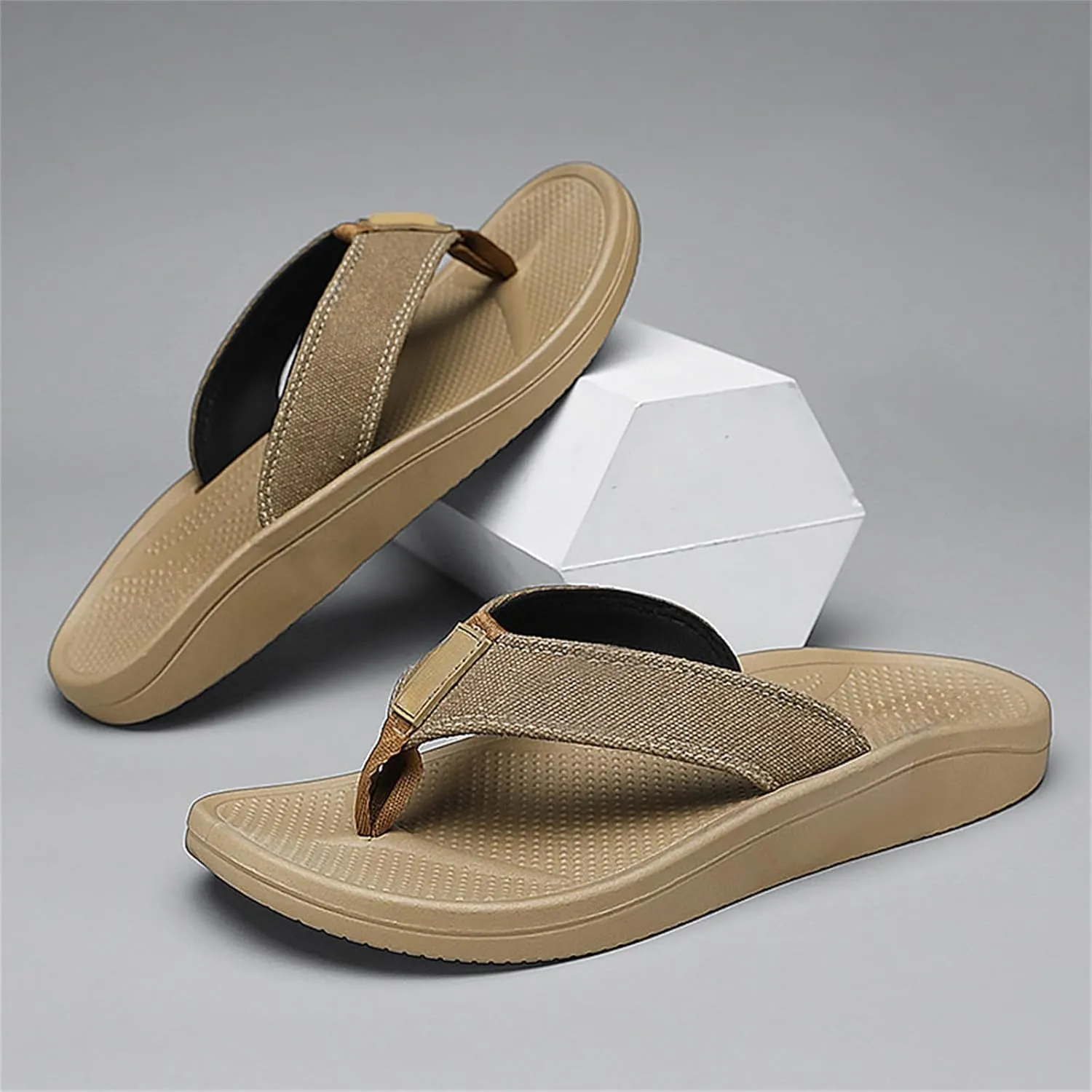 Summer Beach Flip Flops for Mens Comfort Thong Slippers Open-Toe Shoes Outdoor Water Resistant Lightweight Sandals