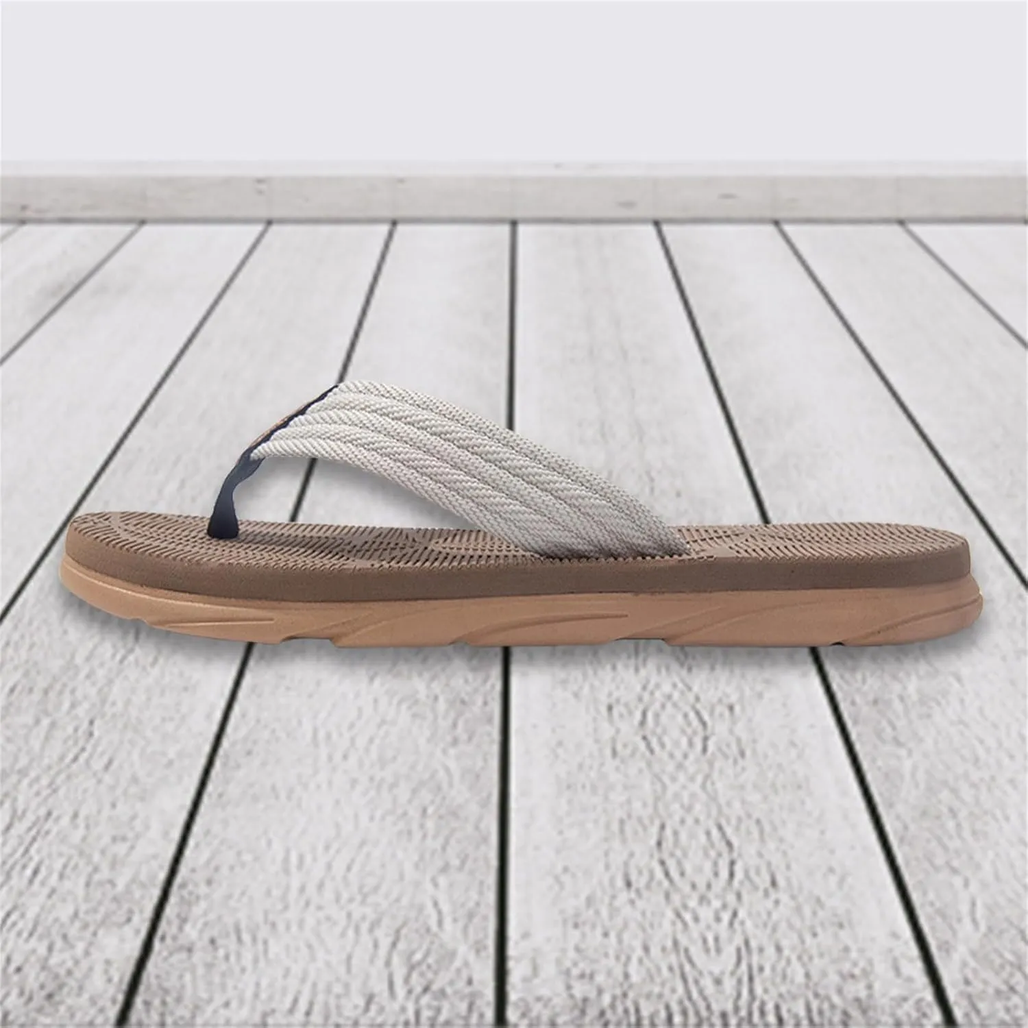 Summer Beach Flip Flops for Mens Comfort Thong Slippers Open-Toe Shoes Outdoor Water Resistant Lightweight Sandals