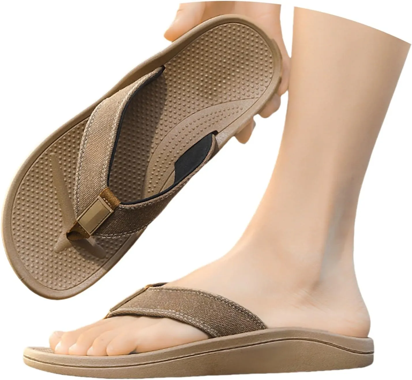Summer Beach Flip Flops for Mens Comfort Thong Slippers Open-Toe Shoes Outdoor Water Resistant Lightweight Sandals