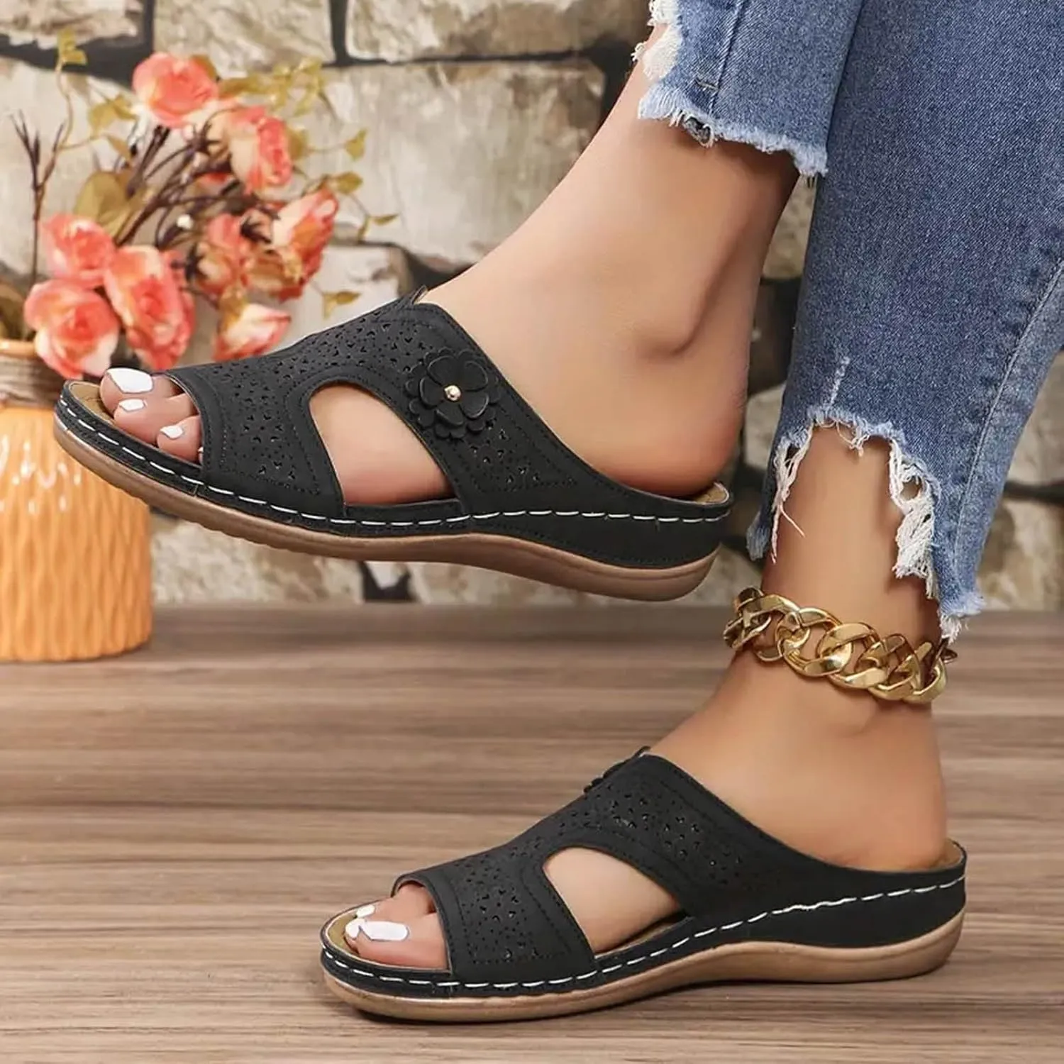 Summer Versatile Slides for Women Ultimate Comfort Lightweight Sandals Casual Sandals Temperament Shoes for Women