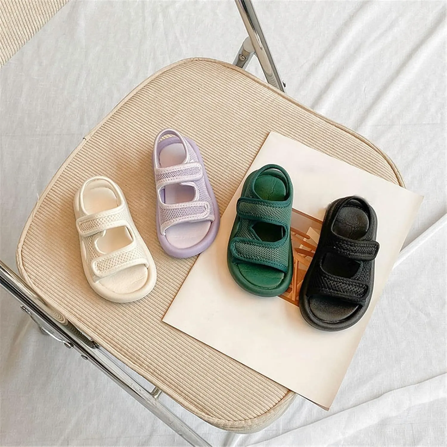Toddler Girls Boys Open Toe Lightweight Sandals Unisex Kids Summer Comfort Anti-Slip Adjustable Walking Beach Shoes
