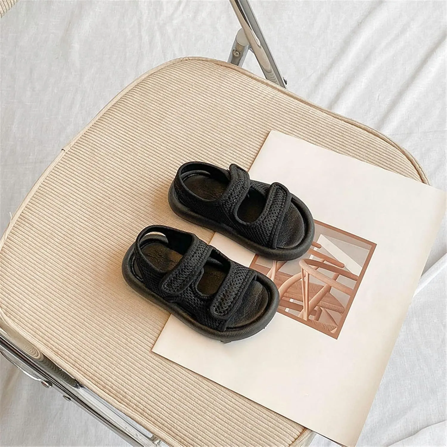Toddler Girls Boys Open Toe Lightweight Sandals Unisex Kids Summer Comfort Anti-Slip Adjustable Walking Beach Shoes
