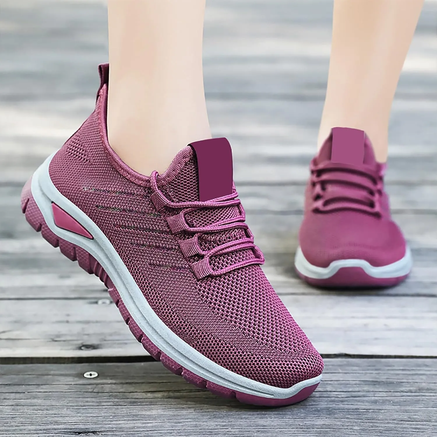 Trainers Womens, Lightweight Orthopedic Air Cushion Athletic Sneakers Ladies Breathable Running Shoes Gym Jogging Shoes