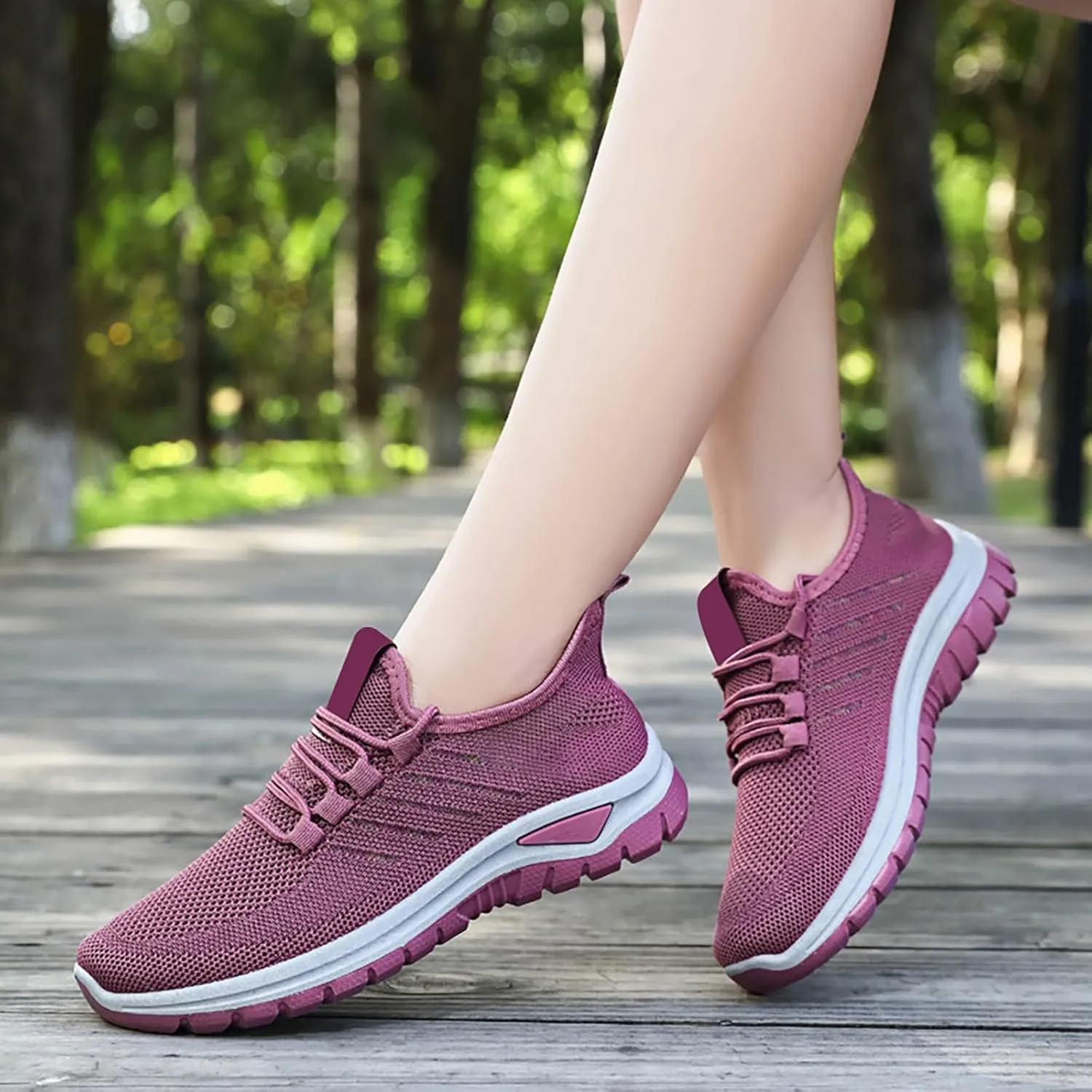 Trainers Womens, Lightweight Orthopedic Air Cushion Athletic Sneakers Ladies Breathable Running Shoes Gym Jogging Shoes