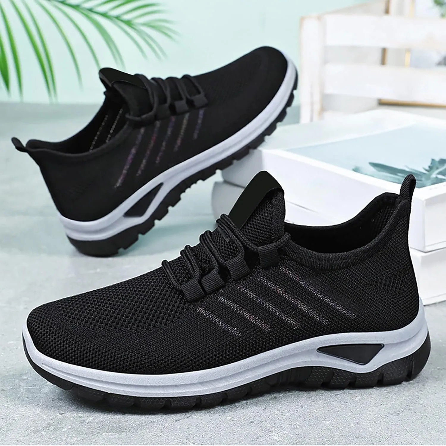 Trainers Womens, Lightweight Orthopedic Air Cushion Athletic Sneakers Ladies Breathable Running Shoes Gym Jogging Shoes