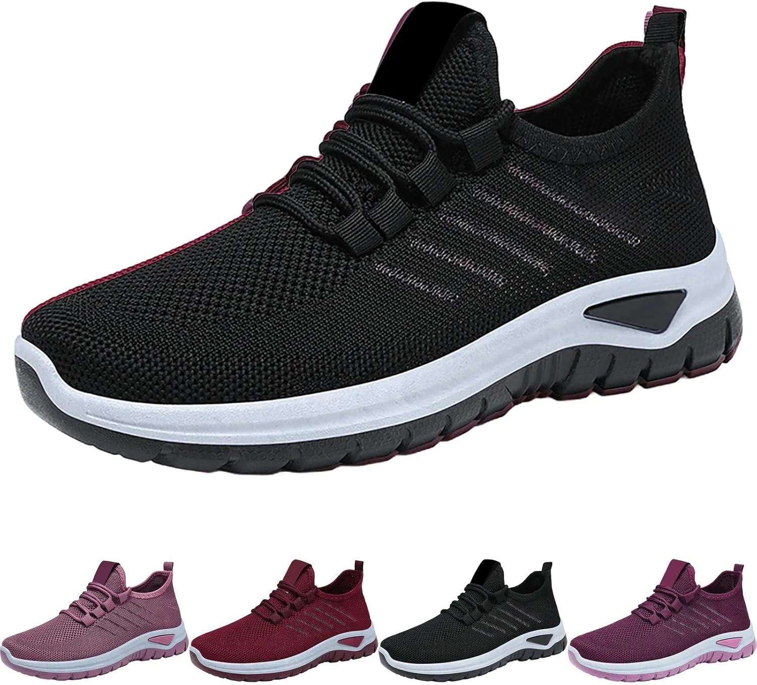 Trainers Womens, Lightweight Orthopedic Air Cushion Athletic Sneakers Ladies Breathable Running Shoes Gym Jogging Shoes