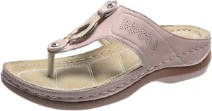 Walking Sandals Women, Women's T-Strap Sandals Vintage Boho Flat Sandals Dress Shoes Outdoor Beach Flip Flops