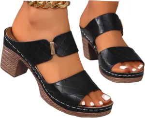 Wedge Sandals For Women 2025 Comfortable Low-Chunk Low Heel Pump Sandals Open Toe Ankle Strap Dress Wedding Shoes