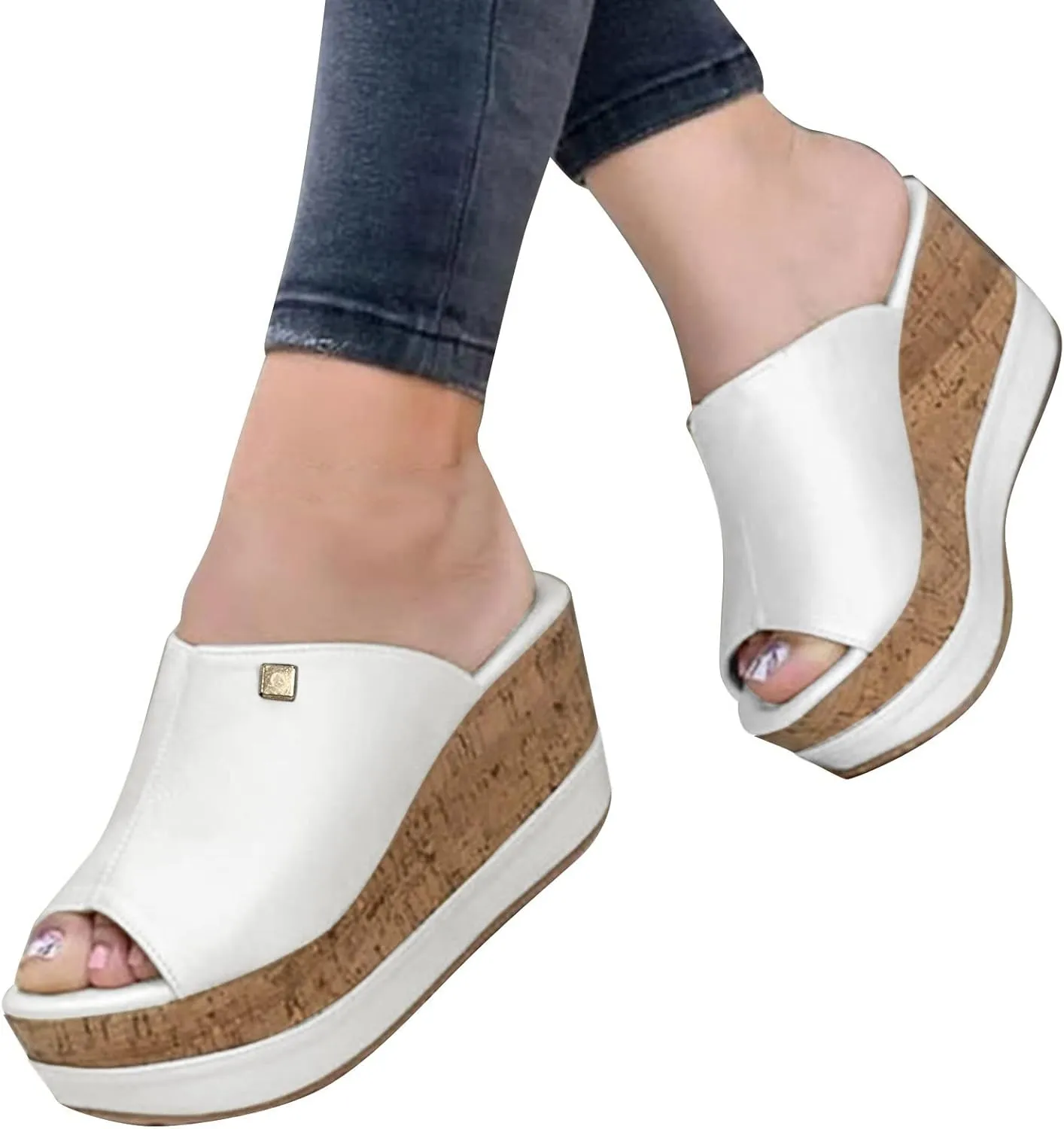 Wedge Sandals for Women Comfortable Wide Width Cushioned Footbed Adjustable Straps Platform Slides Summer Walking Shoes 2025 Spring and Summer Vacation