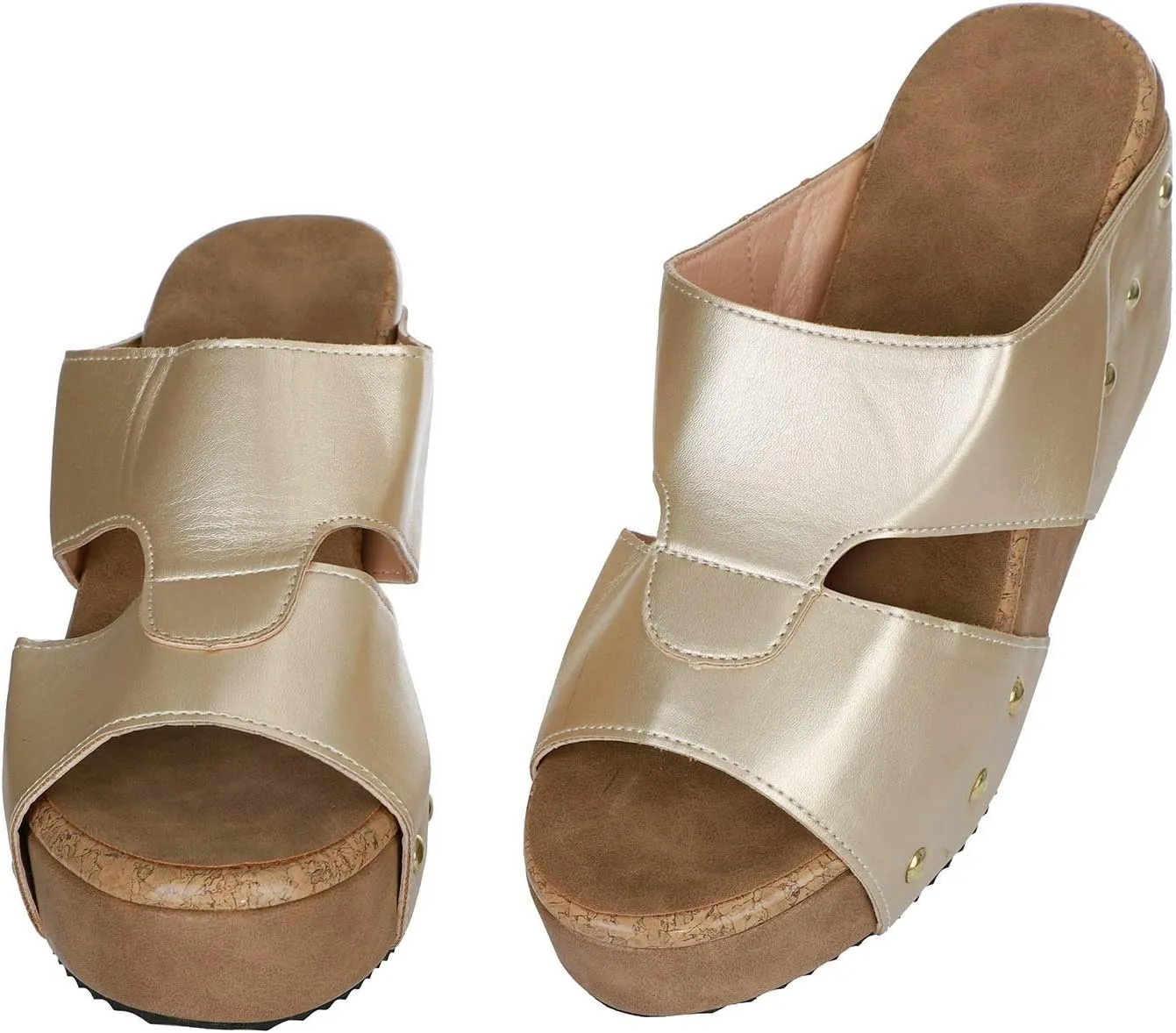 Wedge Sandals for Women Comfortable Wide Width Cushioned Footbed Adjustable Straps Platform Slides Summer Walking Shoes 2025 Spring and Summer Vacation