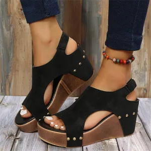 Wedge Sandals for Women Dressy Summer Orthopedic Sandals for Women Bohemia Buckle Ankle Strap Wedge Sandals 2025 Open Toe Flip-Flops Summer Casual Low Wedges Walking Strappy Slip on Sandals