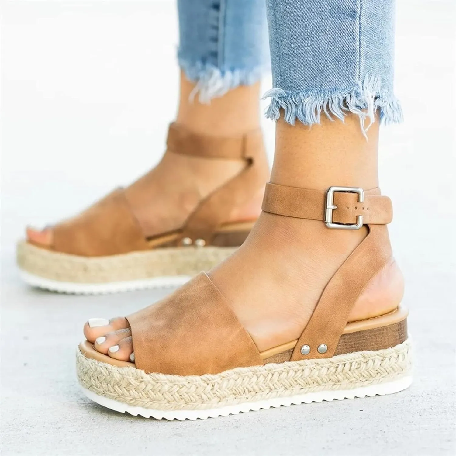Wedge Sandals for Women Sparkly Rhinestone Ankle Strap Open Toe High Heel Platform Sandals Dressy Party Bridal Shoes Orthopedic Sandal Beach Dressy Flip Flops for Wide Toe 2025 Spring