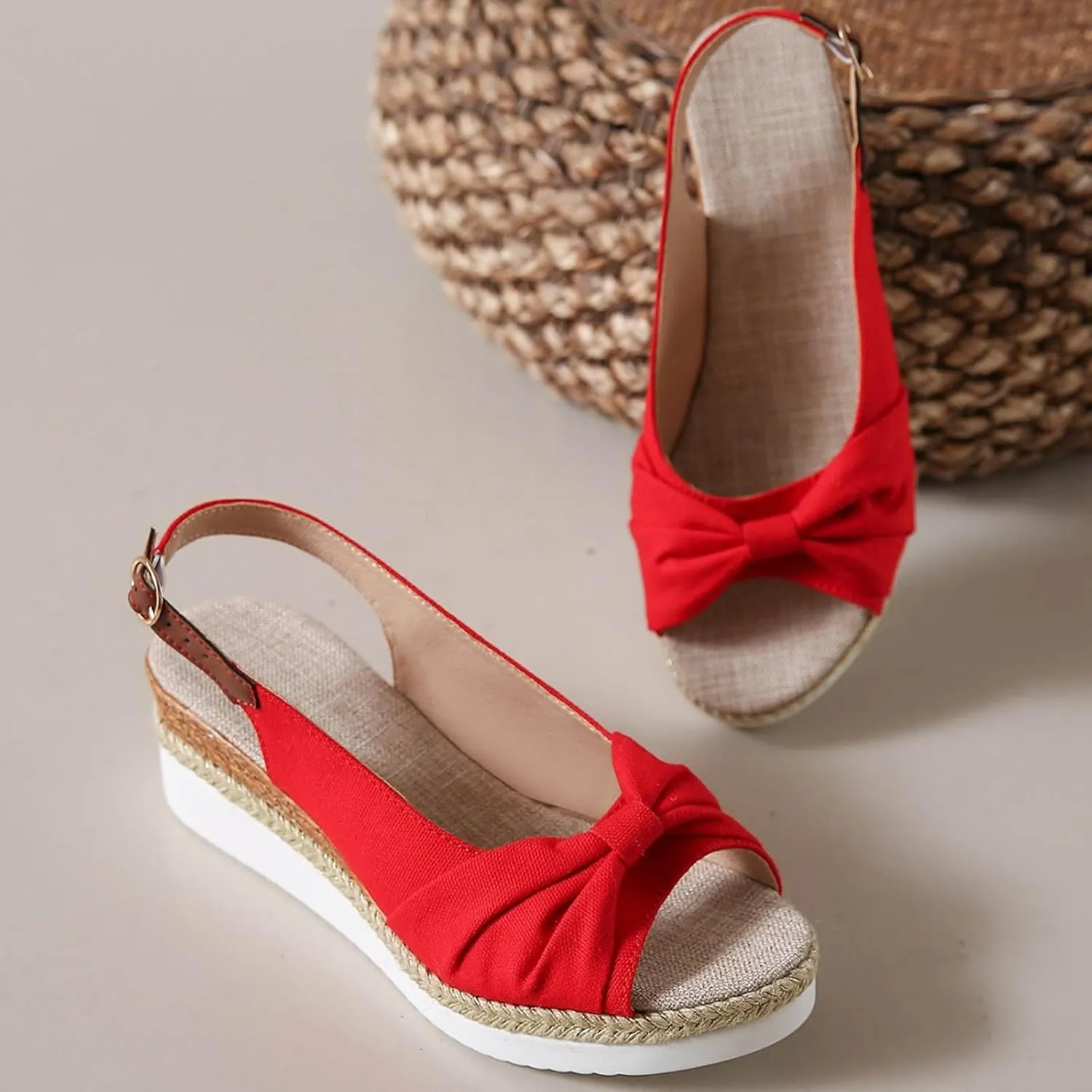 Wedge Sandals Open Toe Wedge Sandals for Women White Sandals Women Women's Classic Wedge Heels Sandals