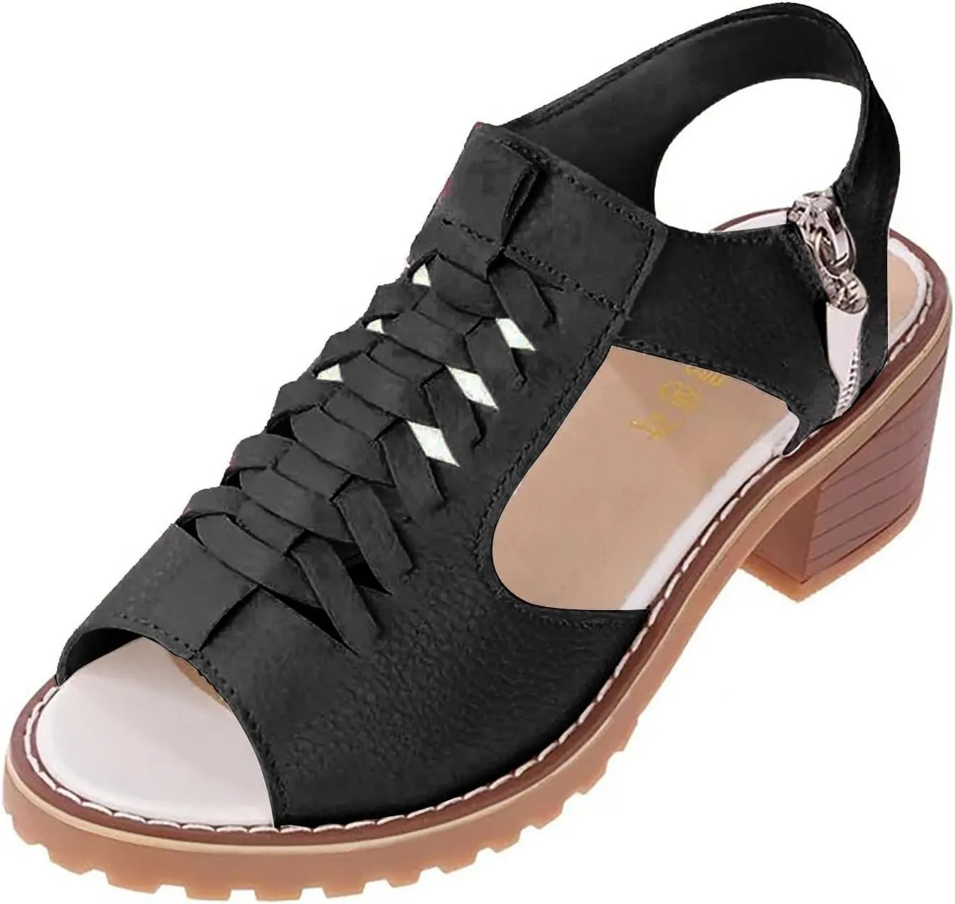 Women Sandals Platform Heels for Women Lightweight Chunky Open Toe Stylish Sandals with Adjustable Ankle Strap