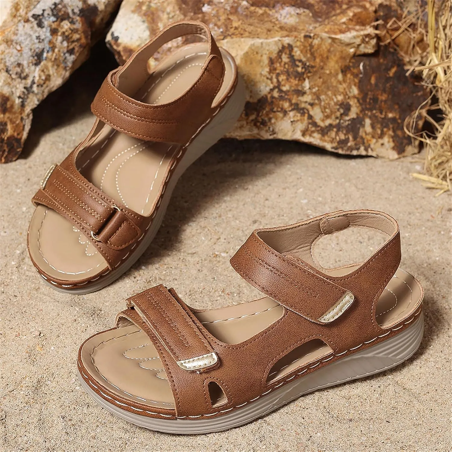 Womens Arch Support Walking Sandals Comfortable Orthotic Orthofeet Sandal Plantar Fasciitis Diabetic Shoes Arch Hiking with Outdoor Footbed for Fasciitis Athletic Platform Adjustable Strap