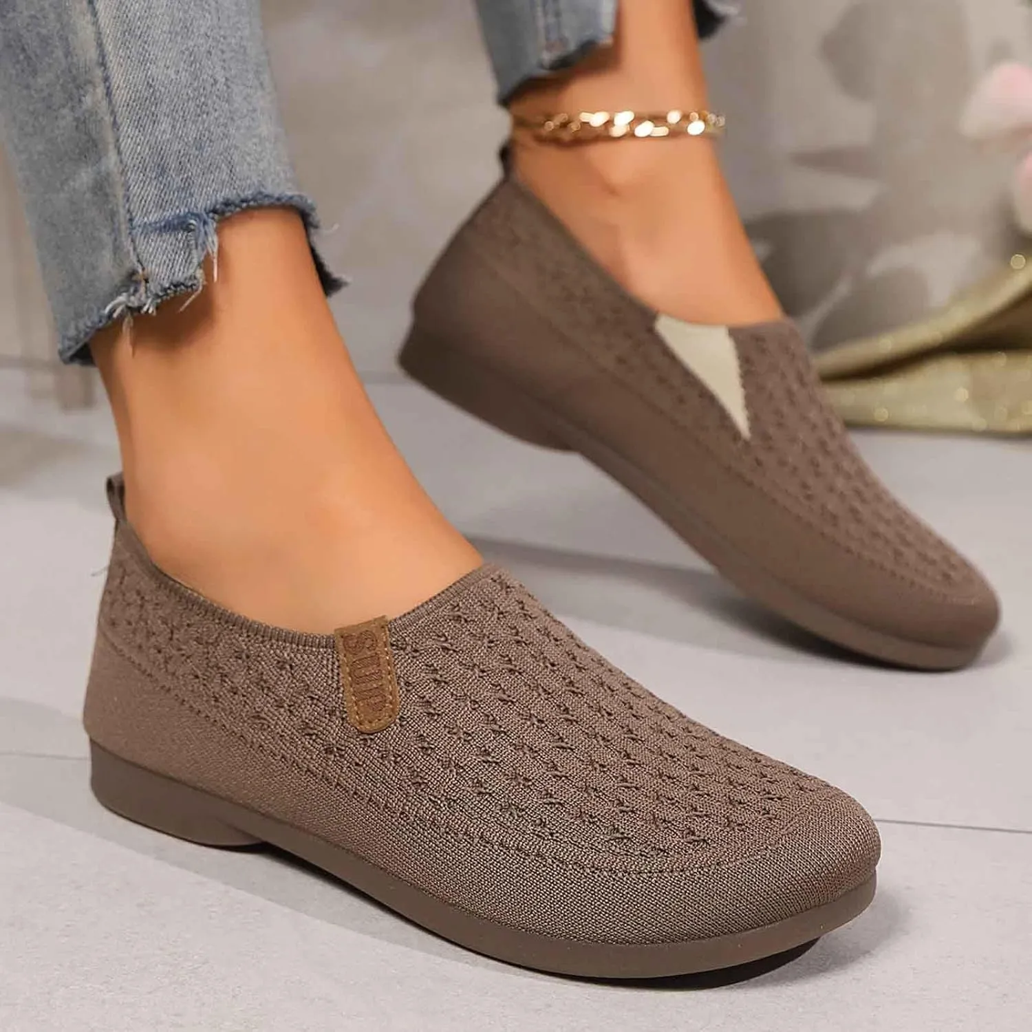 Women's Casual Slip On Shoes Breathable Comfortable Flat Loafers Daily Wear Summer Fall Lightweight Sandals Females