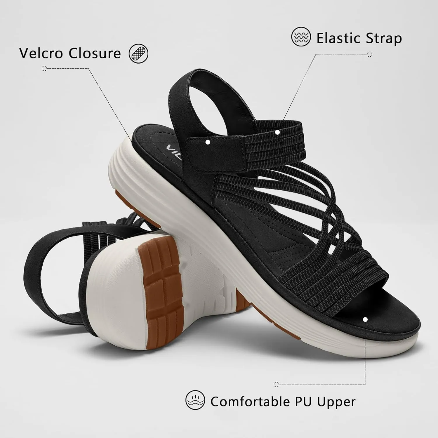 Women's Comfortable Walking Sandals with Elastic Strap LightWeight Sandals for Women 2025 Summer Dressy