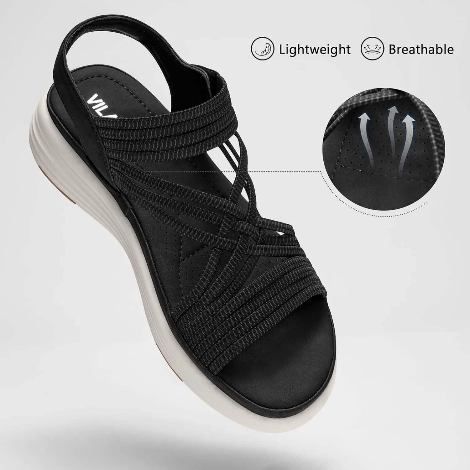 Women's Comfortable Walking Sandals with Elastic Strap LightWeight Sandals for Women 2025 Summer Dressy