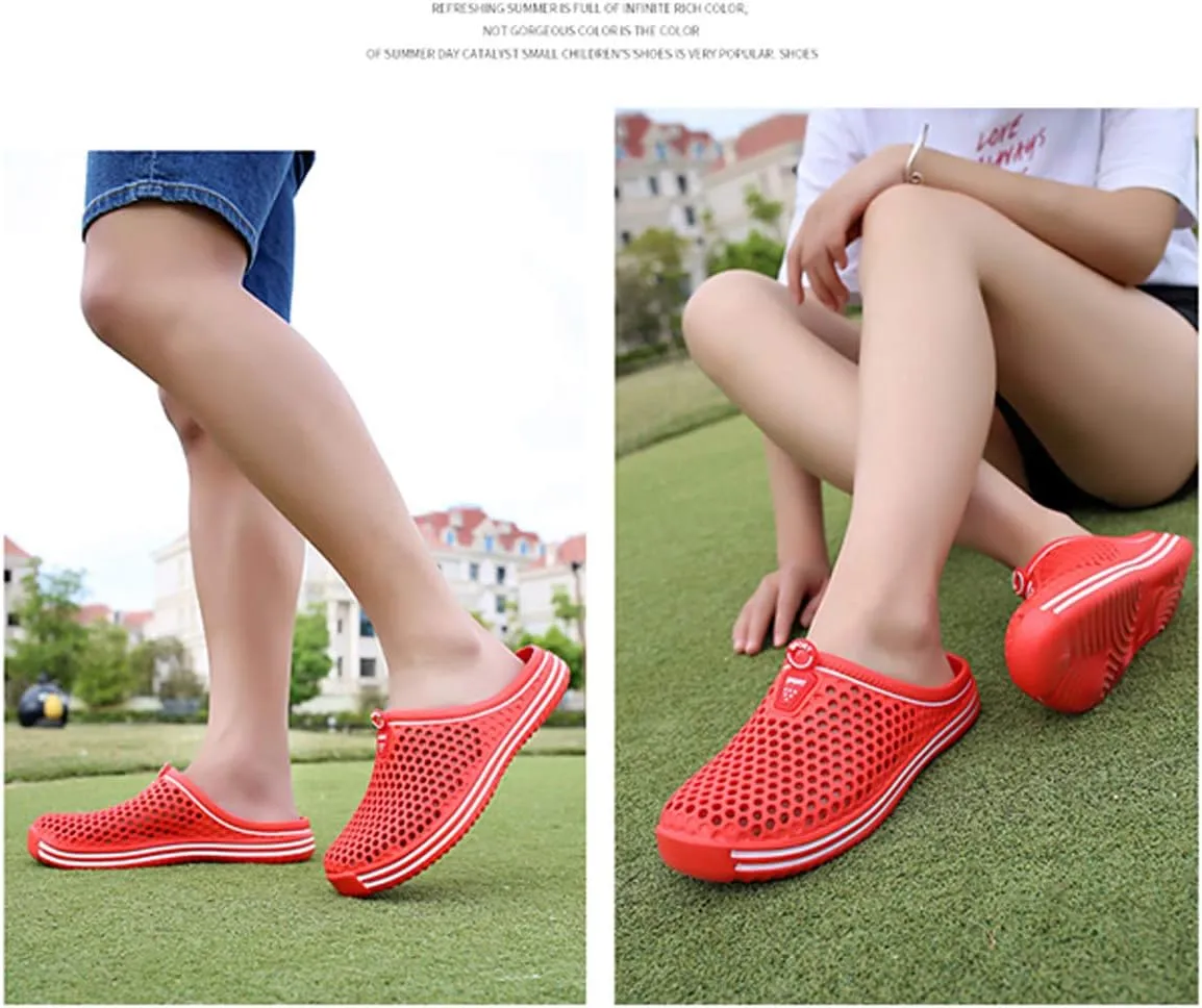 Womens Mens Bathroom Garden Non-slip Hole Breathable Lightweight Sandals Unisex Beach Quick Drying Sandals Couple Indoor/Outdoor Slippers