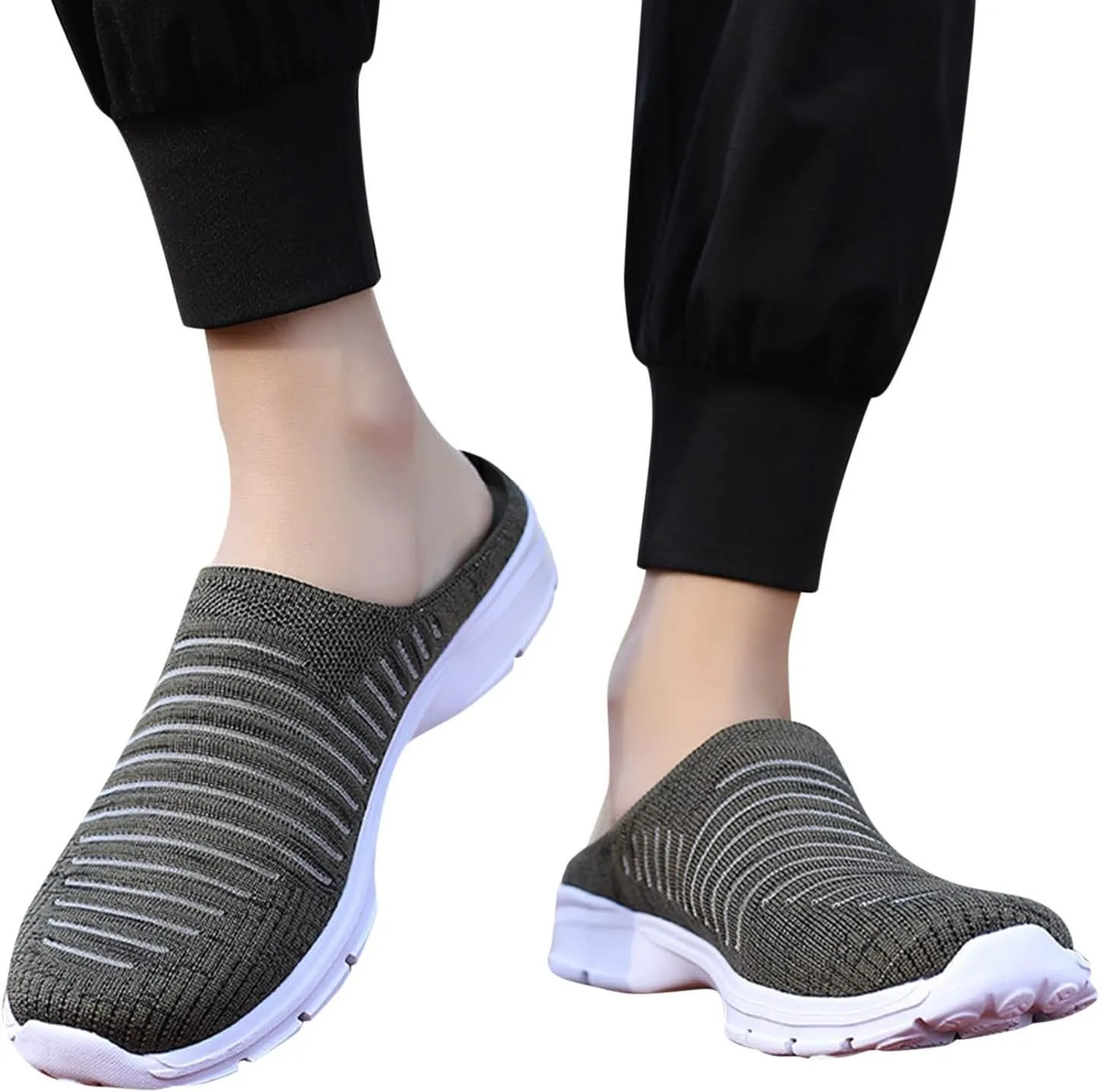 Womens Mesh Mules Orthopedic Sneakers for Women Arch Support Comfortable Slip On Walking Shoes Breathable Lightweight Running Shoes
