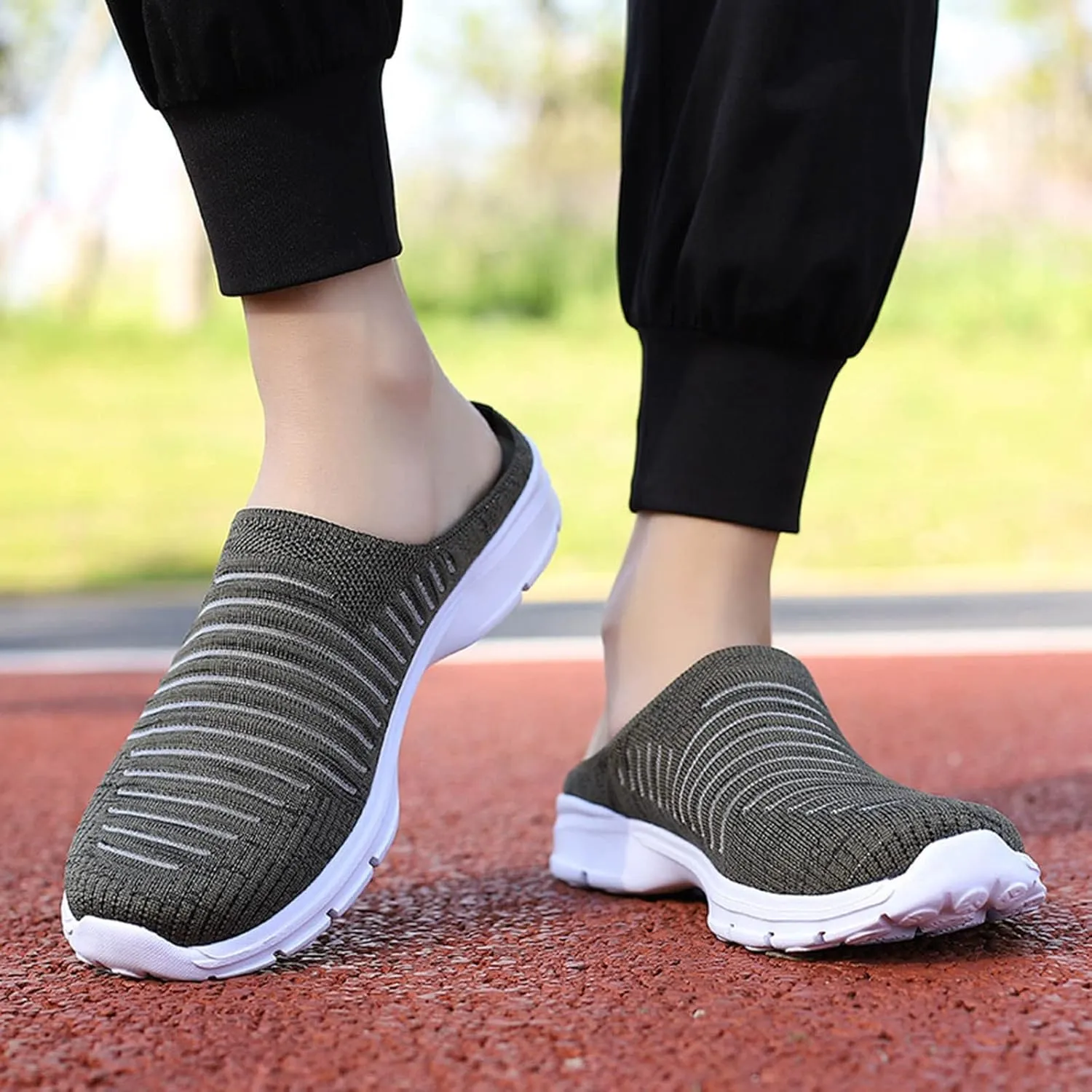 Womens Mesh Mules Orthopedic Sneakers for Women Arch Support Comfortable Slip On Walking Shoes Breathable Lightweight Running Shoes