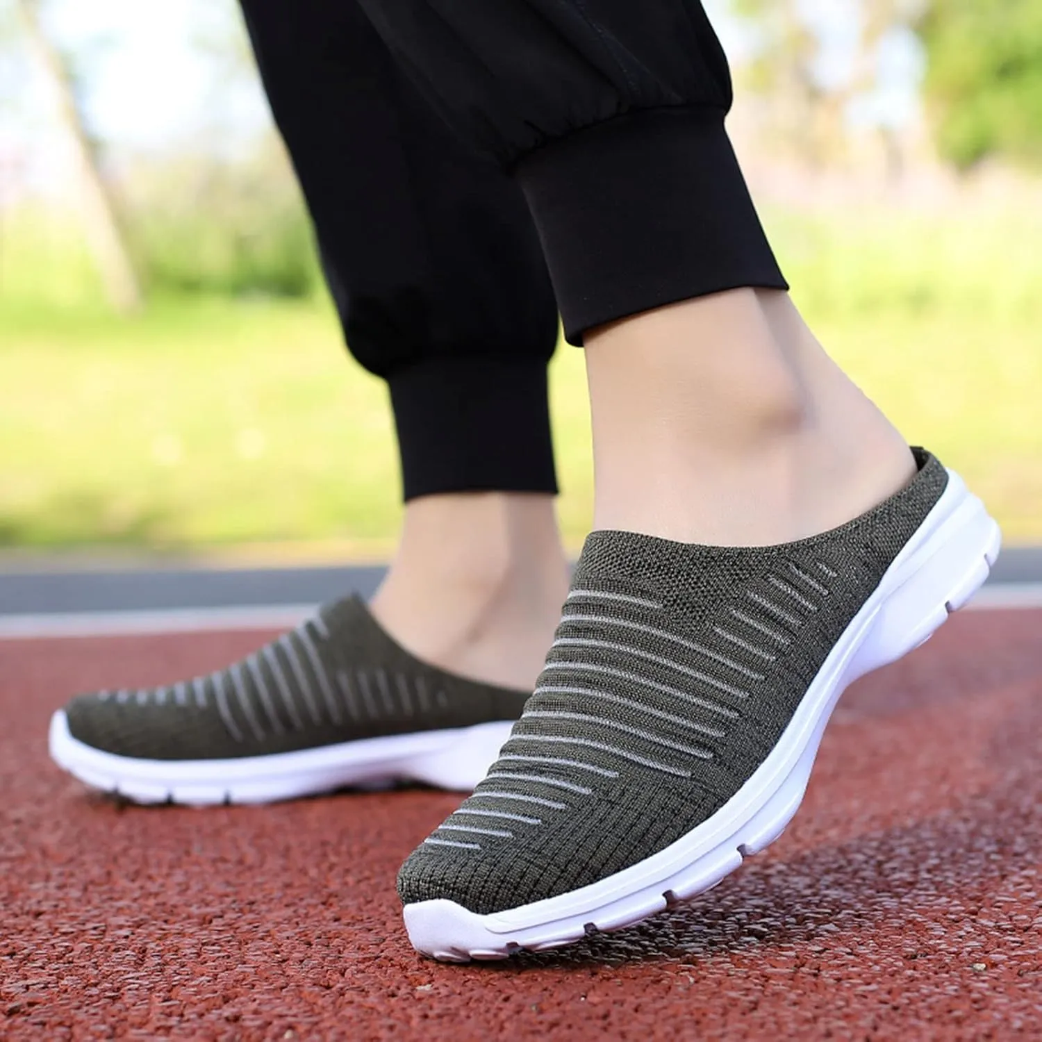 Womens Mesh Mules Orthopedic Sneakers for Women Arch Support Comfortable Slip On Walking Shoes Breathable Lightweight Running Shoes