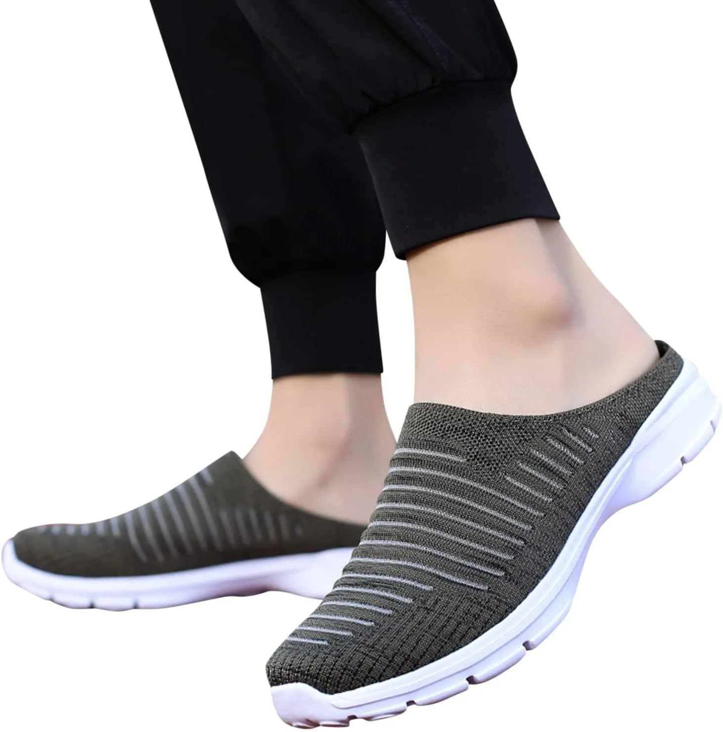 Womens Mesh Mules Orthopedic Sneakers for Women Arch Support Comfortable Slip On Walking Shoes Breathable Lightweight Running Shoes