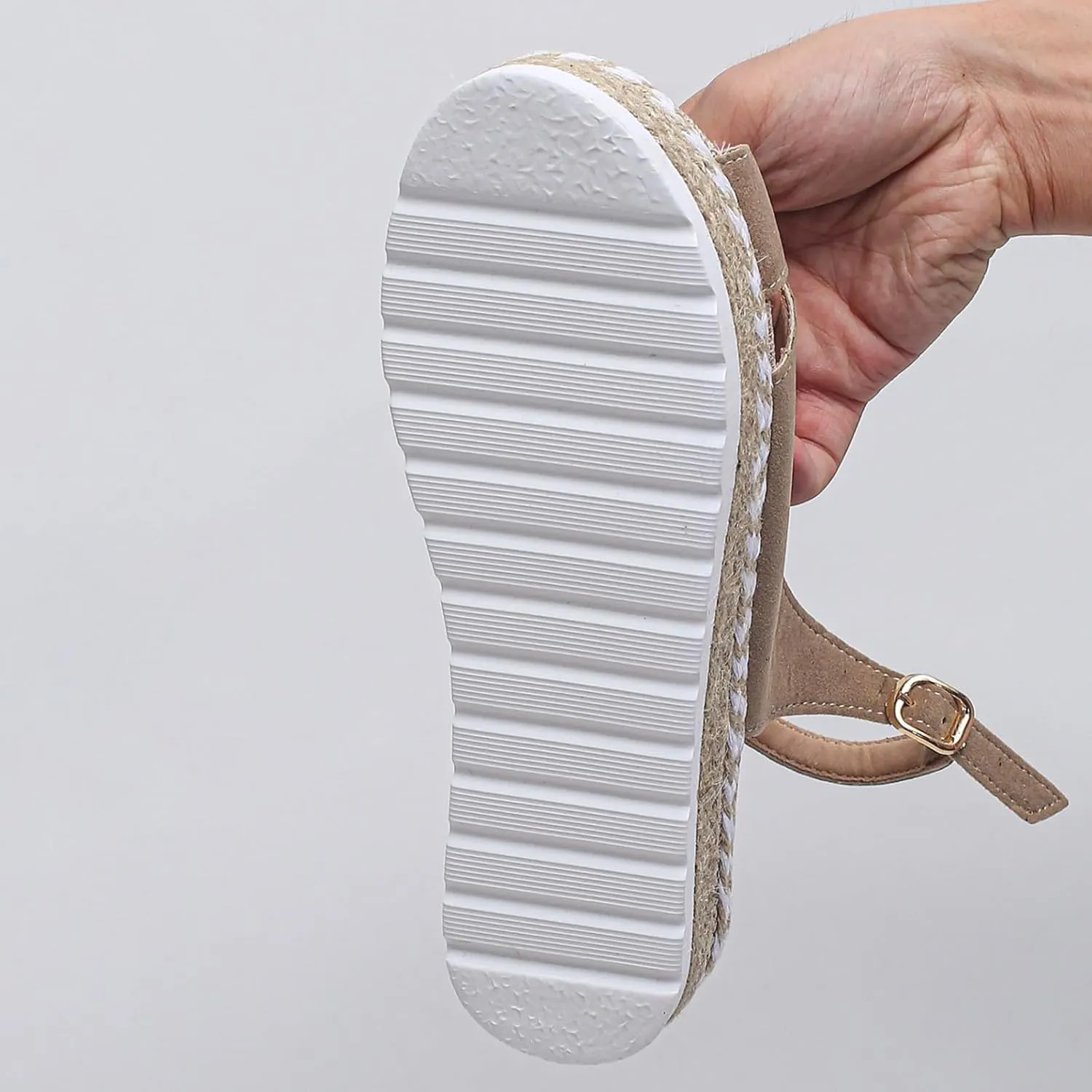 Women's Platform Sandals Open Toe Ankle Strap Espadrille Wedges Shoes Summer Casual Comfortable Beach Shoes