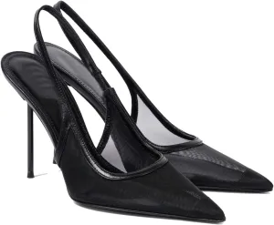 Women's Pointed Toe Sexy High Heels Patent Leather Slingback Pumps Backless 105mm Stiletto Sandals Party Dress Heeled Shoes