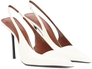Women's Pointed Toe Sexy High Heels Patent Leather Slingback Pumps Backless 105mm Stiletto Sandals Party Dress Heeled Shoes