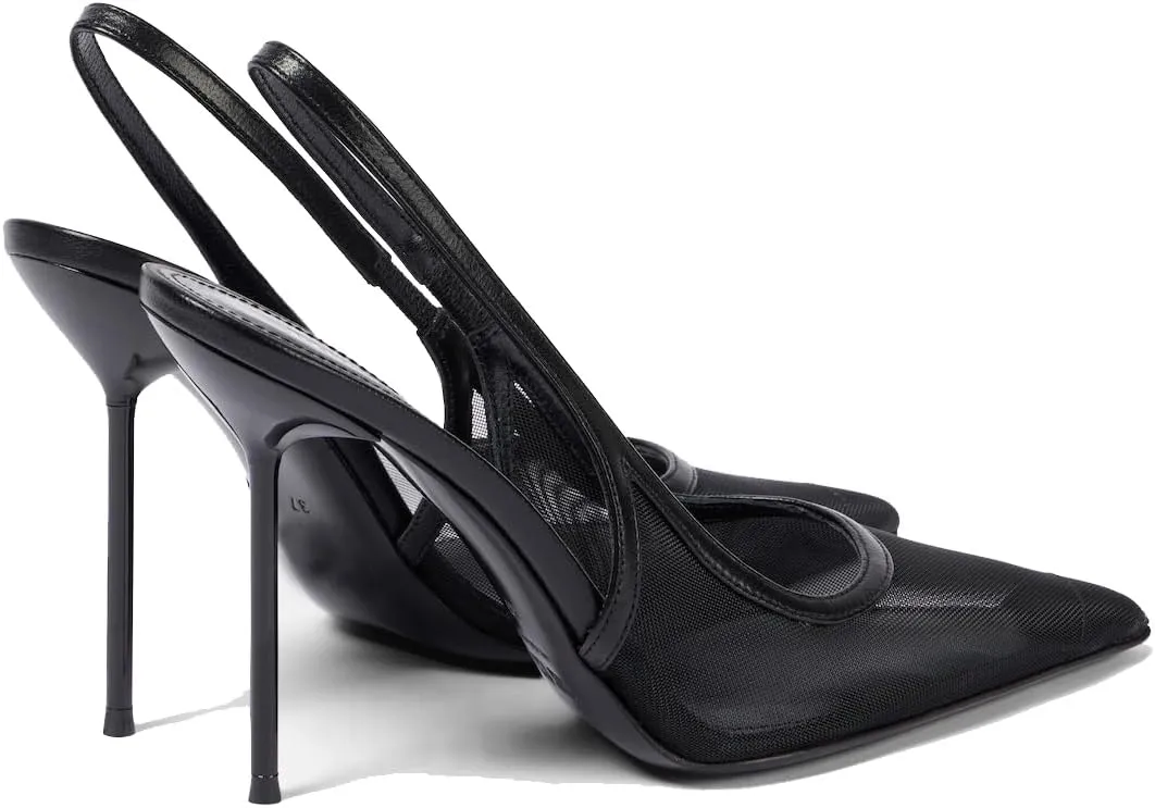 Women's Pointed Toe Sexy High Heels Patent Leather Slingback Pumps Backless 105mm Stiletto Sandals Party Dress Heeled Shoes