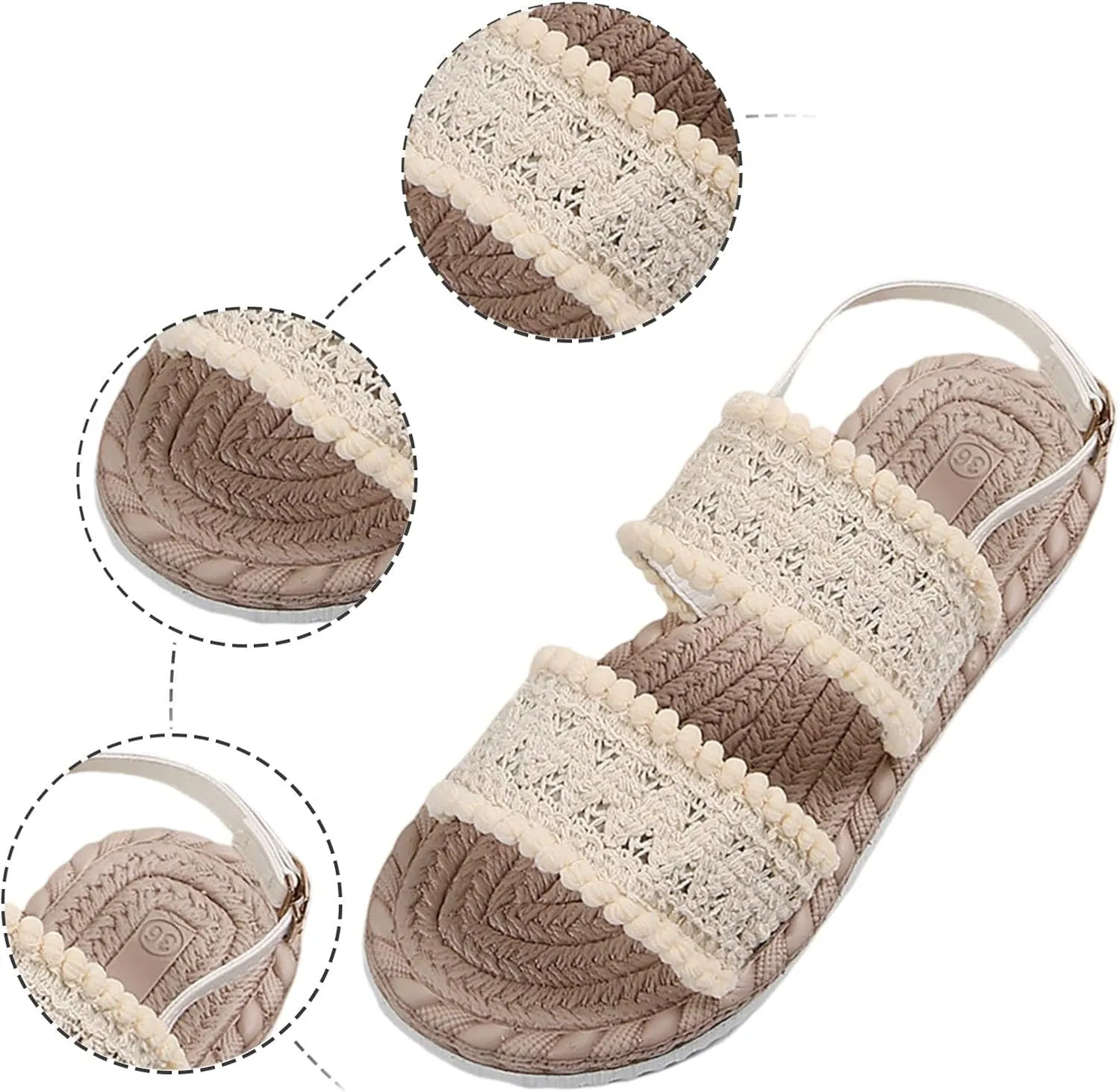 Womens Sandals Comfy Classic Fit Casual Athletic Yoga Mat Sandals Elastic Jeweled Bohemian Flats