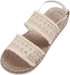 Womens Sandals Comfy Classic Fit Casual Athletic Yoga Mat Sandals Elastic Jeweled Bohemian Flats