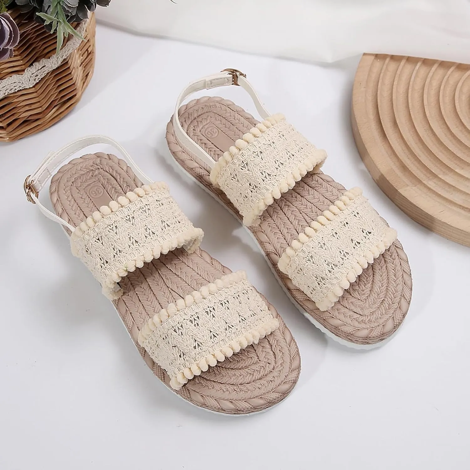 Womens Sandals Comfy Classic Fit Casual Athletic Yoga Mat Sandals Elastic Jeweled Bohemian Flats