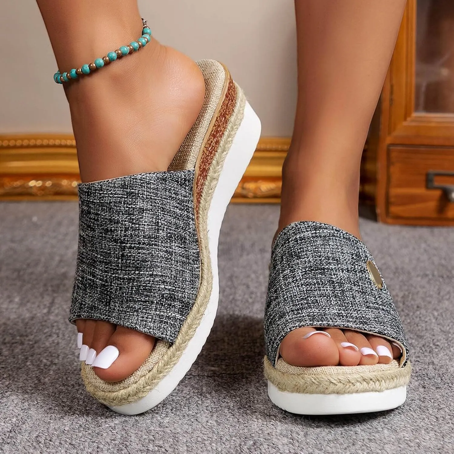 Women's Sandals Women’s Low Wedges Platform Sandals Sandalias Summer Platform Comfortable Low Wedges Womens Sandal