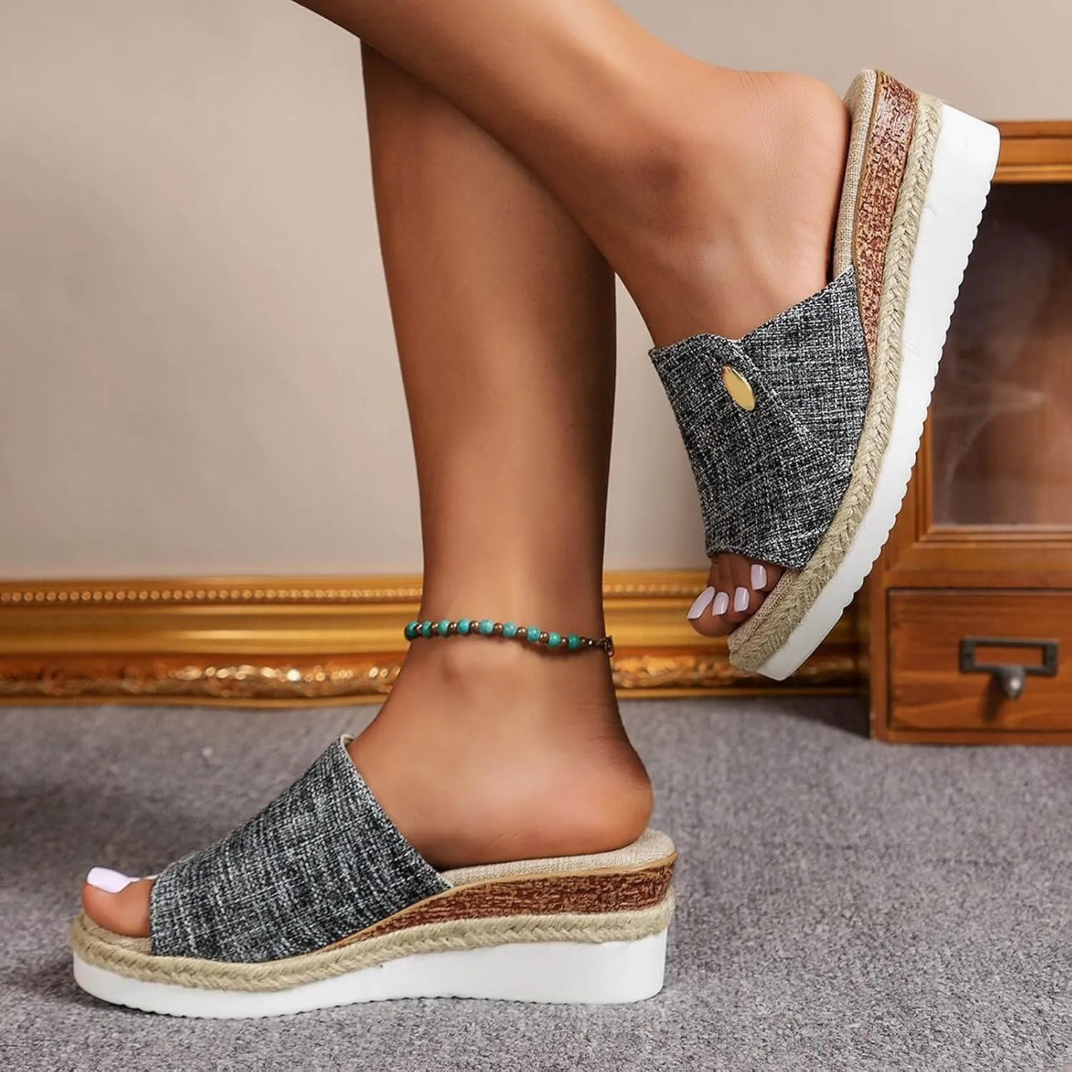 Women's Sandals Women’s Low Wedges Platform Sandals Sandalias Summer Platform Comfortable Low Wedges Womens Sandal