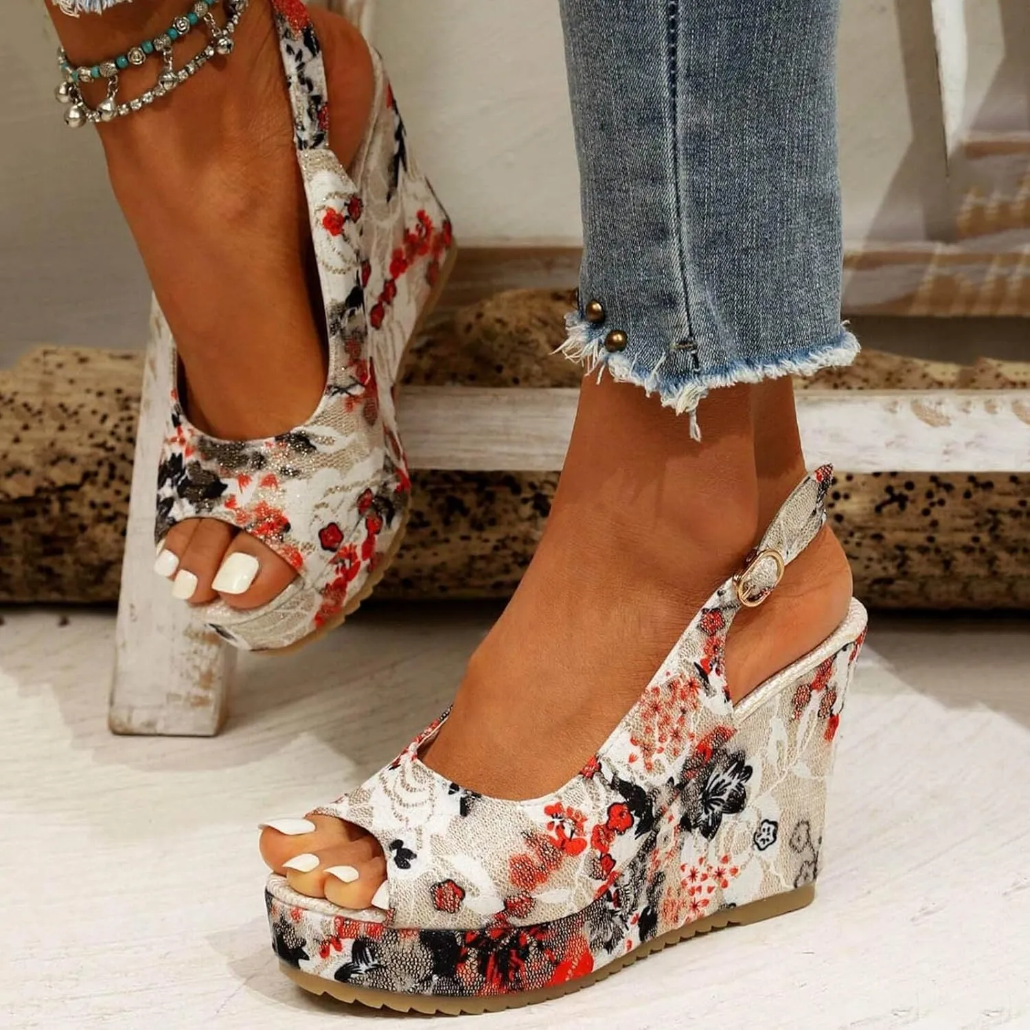Women‘s Summer Wedge Sandals Open Toe Wedge Sandals for Women Comfortable Sandals for Women Women Wedge Sandals