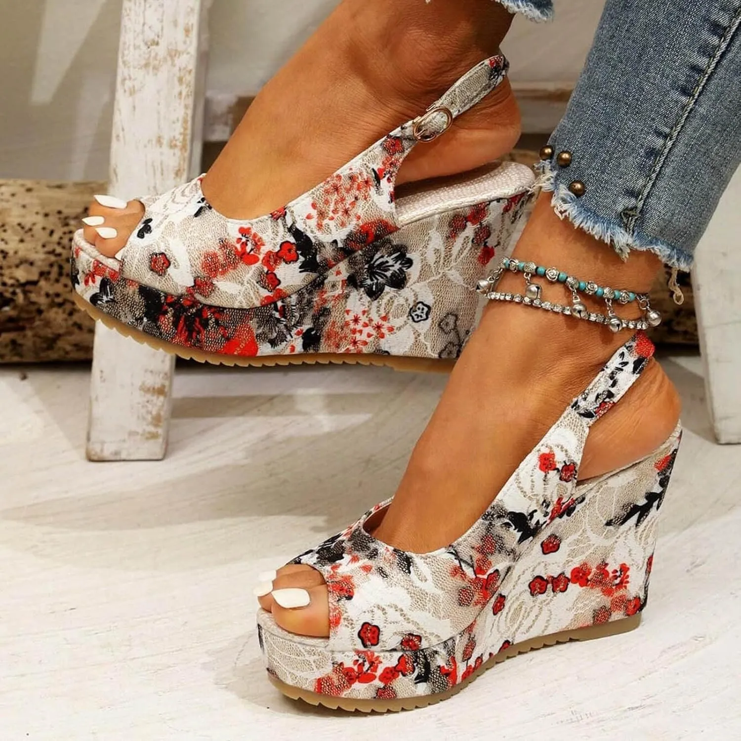 Women‘s Summer Wedge Sandals Open Toe Wedge Sandals for Women Comfortable Sandals for Women Women Wedge Sandals