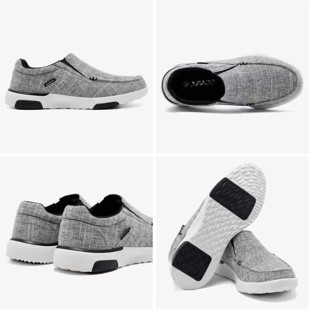 XPACS Men's Orthopedic Comfy Slippers, Stylish Arch Support Casual Shoes for Plantar Fasciitis Recovery, Non Slip Canvas Shoes for Heel and Foot Pain Relief