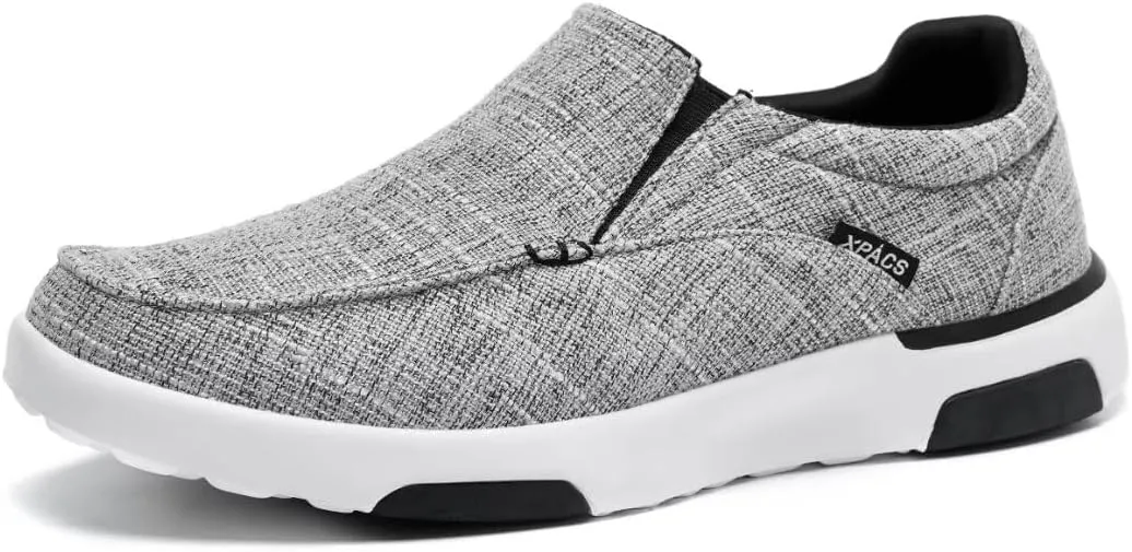 XPACS Men's Orthopedic Comfy Slippers, Stylish Arch Support Casual Shoes for Plantar Fasciitis Recovery, Non Slip Canvas Shoes for Heel and Foot Pain Relief