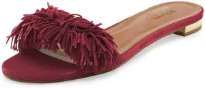 XYD Summer Fringe Slide Sandals Slip On Comfortable Slippers Solid Women Loafer Shoes Easy Walking